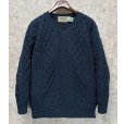 画像1: ほぼ未使用!!【アイルランド製】ビンテージ【ARAN SWEATER MARKET】【紺】マーブル 【Vネックセーター】アランセーター 【サイズL】 <br> (1)