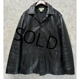 【ビンテージ】【J.crew】【オールドＪクルー】【黒】【レザージャケット】カーコート【サイズL】 