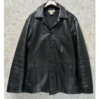 【ビンテージ】【J.crew】【オールドＪクルー】【黒】【レザージャケット】カーコート【サイズL】 