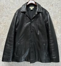 【ビンテージ】【J.crew】【オールドＪクルー】【黒】【レザージャケット】カーコート【サイズL】 