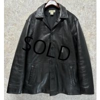 【ビンテージ】【J.crew】【オールドＪクルー】【黒】【レザージャケット】カーコート【サイズL】 