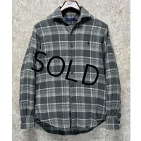 ビンテージ【POLO RALPH LAUREN】ラルフローレン【classic fit】 グレー チェック【ネルシャツ】コットンシャツ 【サイズS】 