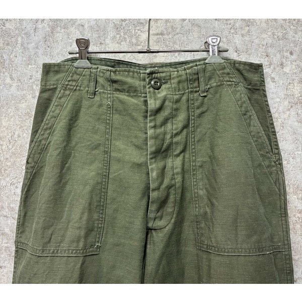 画像3: 70's【米軍実物】【ビンテージ】【ベイカーパンツ】UFOボタン Wステッチ OG107【ユーティリティパンツ】【34×31】 