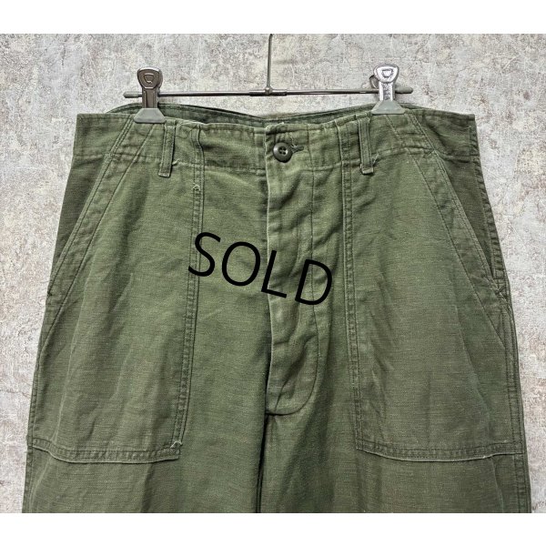 画像3: 70's【米軍実物】【ビンテージ】【ベイカーパンツ】UFOボタン Wステッチ OG107【ユーティリティパンツ】【34×31】 