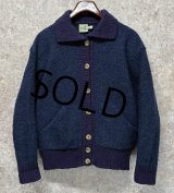 80's~【アイルランド製】 ビンテージ【L.L.Bean】LLビーン【青×紫】【カーディガン】レディース【サイズW-M】 