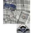 画像2: ビンテージ【POLO RALPH LAUREN】ラルフローレン【classic fit】 グレー チェック【ネルシャツ】コットンシャツ 【サイズS】<br> (2)