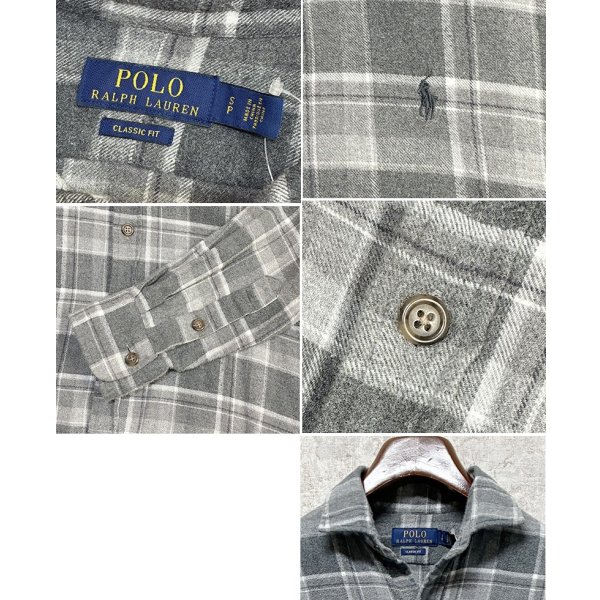 画像2: ビンテージ【POLO RALPH LAUREN】ラルフローレン【classic fit】 グレー チェック【ネルシャツ】コットンシャツ 【サイズS】 