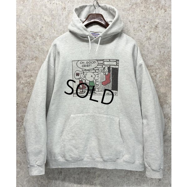 画像2: 【90s〜】【ビンテージ】ヘインズ【hanes】スヌーピー【ピーナッツ】クリスマス グレー【パーカー】【サイズXL】 