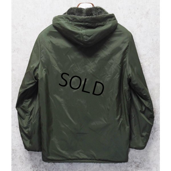 画像5: 〜80's【ビンテージ】オリーブグリーン ナイロンｘフェイクファー【リバーシブルパーカ】 