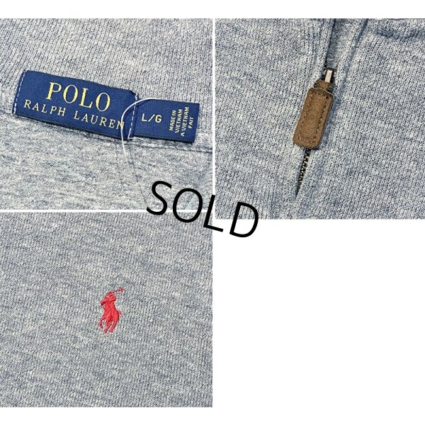 画像2: ビンテージ【ラルフローレン】POLO RALPH LAUREN【グレー】【無地】【ハーフジップ】【コットンセーター】【サイズL】  