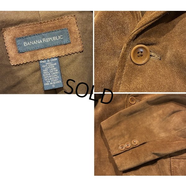 画像2: 90's【ビンテージ】【BANANA REPUBLIC】バナナリパブリック【ブラウン】スエード【スエードジャケット】テーラード【サイズS】 
