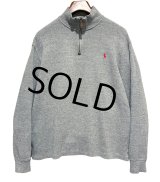 ビンテージ【ラルフローレン】POLO RALPH LAUREN【グレー】【無地】【ハーフジップ】【コットンセーター】【サイズL】  