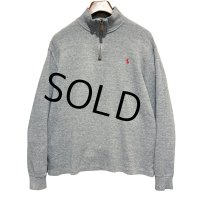 ビンテージ【ラルフローレン】POLO RALPH LAUREN【グレー】【無地】【ハーフジップ】【コットンセーター】【サイズL】  