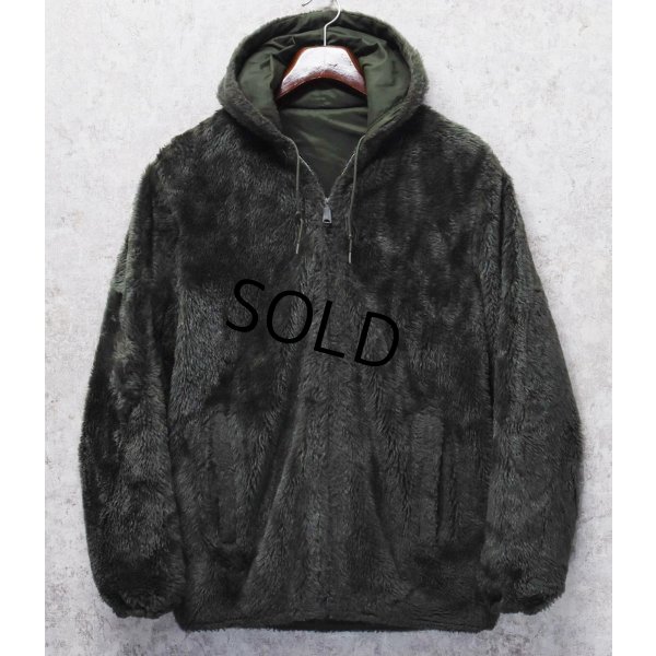 画像1: 〜80's【ビンテージ】オリーブグリーン ナイロンｘフェイクファー【リバーシブルパーカ】 