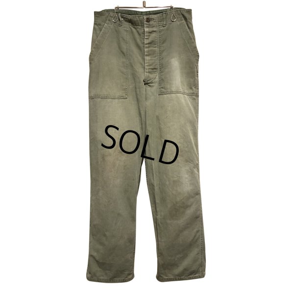 画像1: 50's【ビンテージ】 U.S.ARMY 【M-47】【ヘリンボーンツイル】【HBTパンツ】 M47【ベイカーパンツ】【W33程度】 