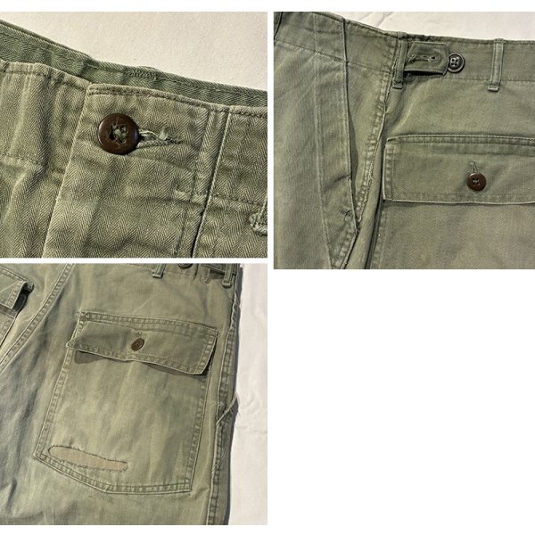 画像2: 50's【ビンテージ】 U.S.ARMY 【M-47】【ヘリンボーンツイル】【HBTパンツ】 M47【ベイカーパンツ】【W30程度】 