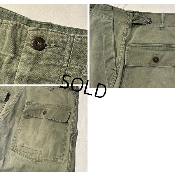 画像2: 50's【ビンテージ】 U.S.ARMY 【M-47】【ヘリンボーンツイル】【HBTパンツ】 M47【ベイカーパンツ】【W33程度】 