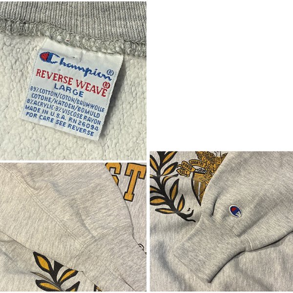 画像2: 90’s【USA製】ビンテージ【Champion】【チャンピオン】【リバースウィーブ】【USMA】WEST POINT【ウェストポイント】【グレー】スウェット【サイズL】 