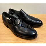 【Breather】【ブリーザー】黒 ブラック【レザー】スリッポンシューズ【8D】【26cm程度】 