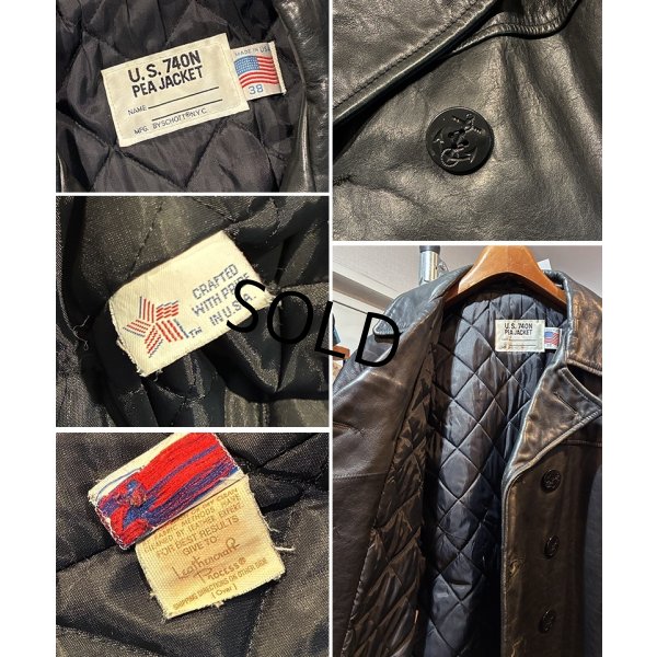 画像2: USA製【ビンテージ】【Schott】ショット 【U.S.740N PEA JACKET】オールレザー キルティング裏地【Pコート】【サイズUS38】 