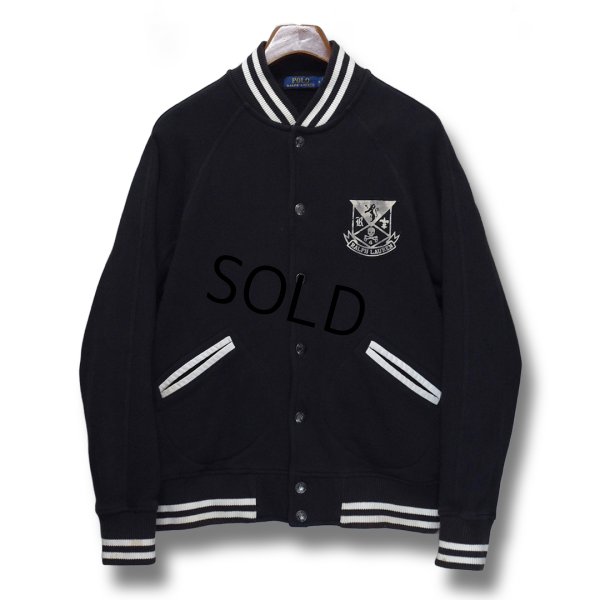 画像1: ビンテージ【ラルフローレン】【POLO RALPH LAUREN】【黒×白】【ブルゾン】【スウェットスタジャン】【サイズM】 