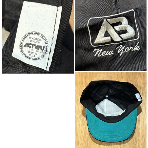 画像2: 【デッドストック】90’ｓ USA製【ビンテージ】【AB NEW YORK】【黒】【コットンキャップ】【ＢＢキャップ】 