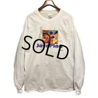デッドストック【90's】【ビンテージ】【Hanes】ヘインズ【JAVAPLAN】白【ロンT】【サイズXL】 