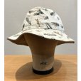 画像1: 程度良好!! USA製【ビンテージ】生成りｘルアー 総柄【コットン】毛ばり 釣り【バケットハット】【サイズM】<br> (1)
