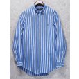 画像1: ビンテージ【ラルフローレン】POLO ralph lauren  青ｘ白 ストライプ ボタンダウン【コットンシャツ】【US 16 1/2-34】<br> (1)