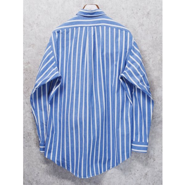 画像3: ビンテージ【ラルフローレン】POLO ralph lauren  青ｘ白 ストライプ ボタンダウン【コットンシャツ】【US 16 1/2-34】 