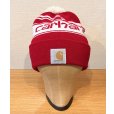 画像3: 【ビンテージ】【carhartt】【カーハート】【赤×白】【ロゴ入り】 【ニットキャップ】ポンポン付き 【ニット帽】 <br> (3)