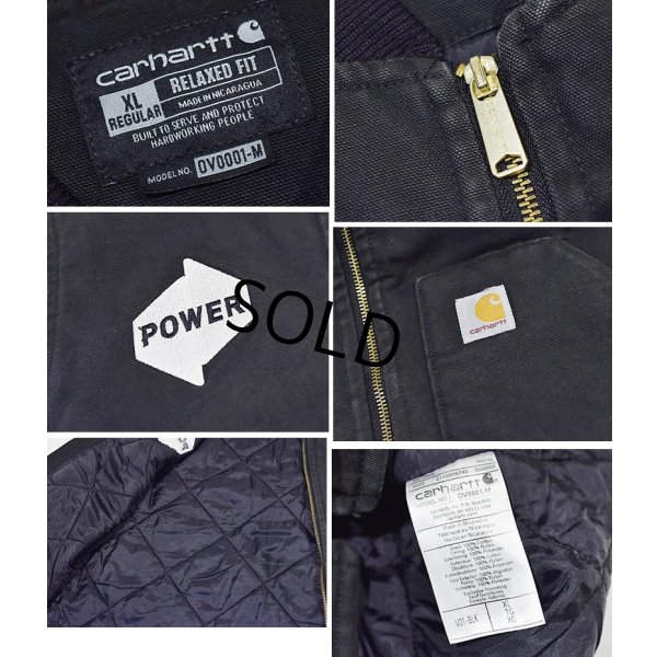 画像2: carhartt【カーハート】【中綿入り】ダック地【黒】ワッペン付き【ベスト】【サイズXL-R】 