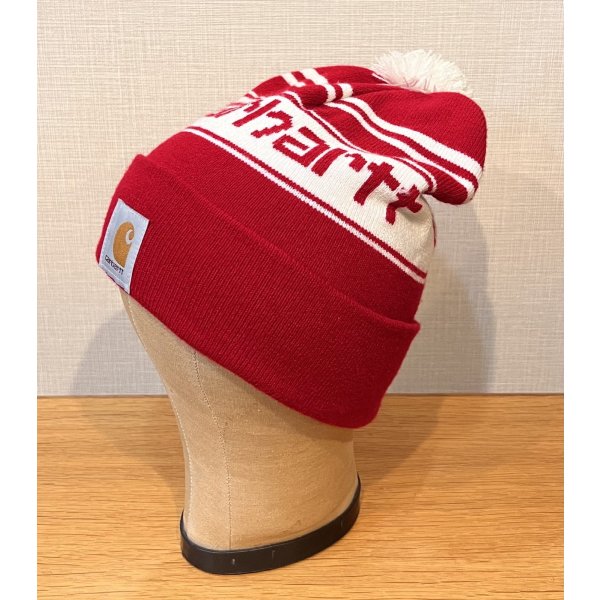 画像7: 【ビンテージ】【carhartt】【カーハート】【赤×白】【ロゴ入り】 【ニットキャップ】ポンポン付き 【ニット帽】  