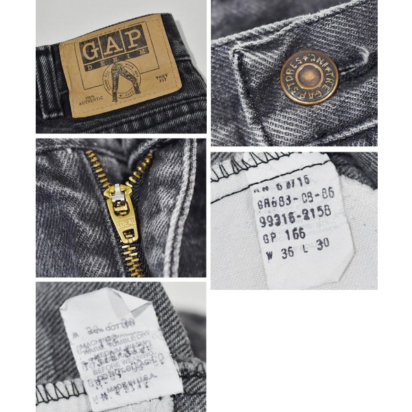 画像2: ~90's USA製【ビンテージ】【ギャップ】【GAP】【黒】先染め【ブラックデニム】デニムパンツ【36×30】 