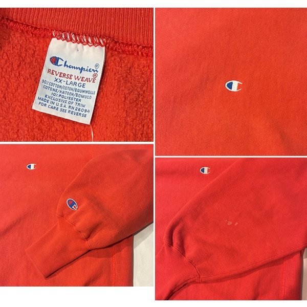 画像2: 90's【USA製】ビンテージ【champion】【チャンピオン】【リバースウィーブ】【赤ピンク】【無地】【スウェット】【サイズXXL】 