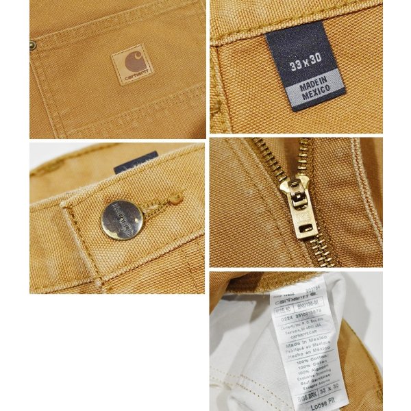 画像2: 【カーハート】【carhartt】ブラウン ダック地 ダブルニー【ペインターパンツ】【33×30】 