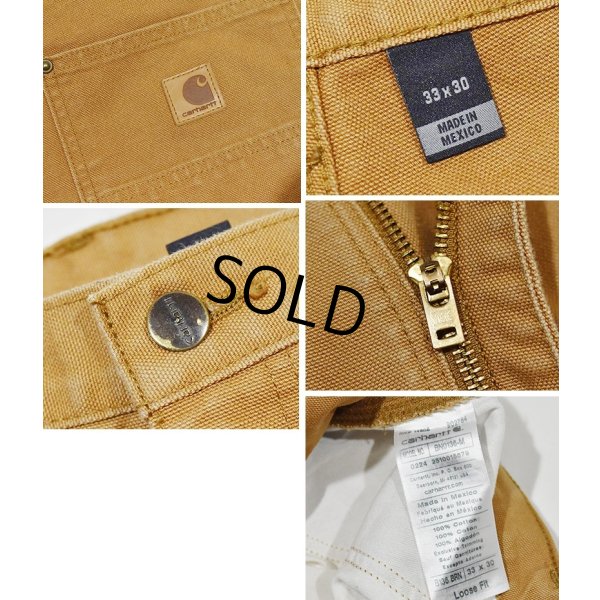 画像2: 【カーハート】【carhartt】ブラウン ダック地 ダブルニー【ペインターパンツ】【33×30】 
