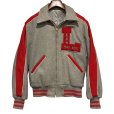 画像1: 【〜70'ｓ】【ビンテージ】【EAN TRI H.V.】グレーｘ赤【ウール】【スタジャン】【サイズL程度】<br> (1)