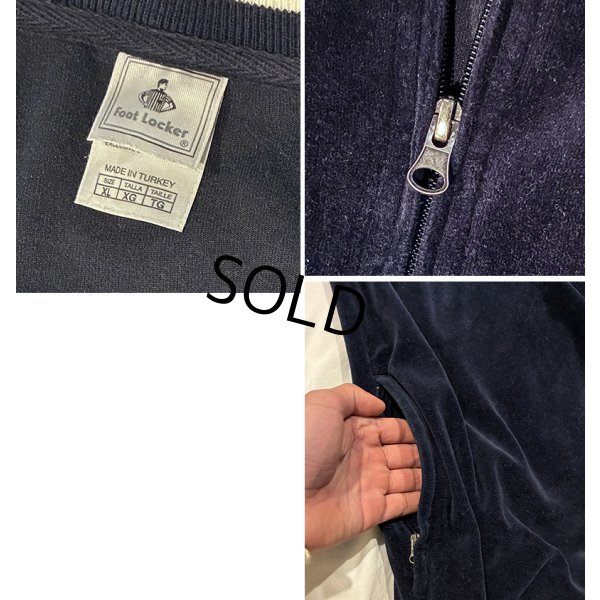 画像2: 【ビンテージ】Foot Locker 【フットロッカー】紺ｘ白ライン【ベロア地】【トラックジャージ】トラックジャケット【サイズXL】 