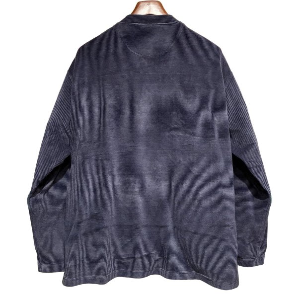 画像3: ビンテージ【NATURALIFE】ネイビーｘ紫【マイクロボーダー】【ベロア】【ＶネックロンＴ】【サイズＬ】 