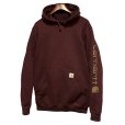 画像1: ビンテージ【carhartt】【カーハート】【RELAXED FIT】エンジ 袖プリント【パーカー】【サイズM】<br> (1)