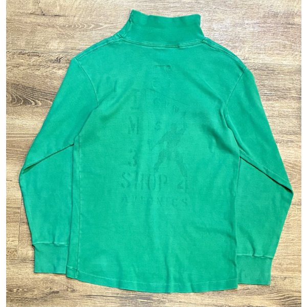 画像4: 70's【米軍実物】【ビンテージ】【U.S.NAVY】【緑】【ステンシル入り】【デッキクルーシャツ】【サイズL】 