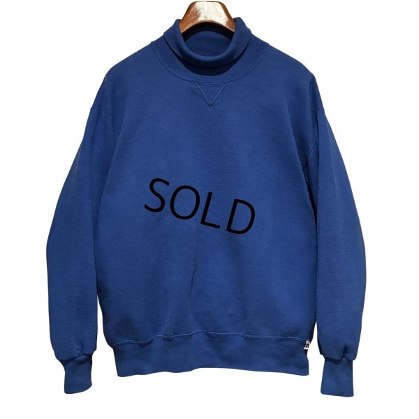 画像1: 90's【USA製】【RUSSELL】ラッセル 【ビンテージ】青【無地】【タートルネックスウェット】【サイズXXL】 