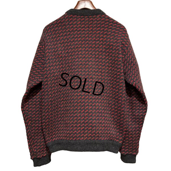 画像3: 80’s ノルウェー製【L.L.Bean】【ＬＬビーン】【バーズアイ】【チャコール×赤】【ウールニットセーター】【サイズＬ】 