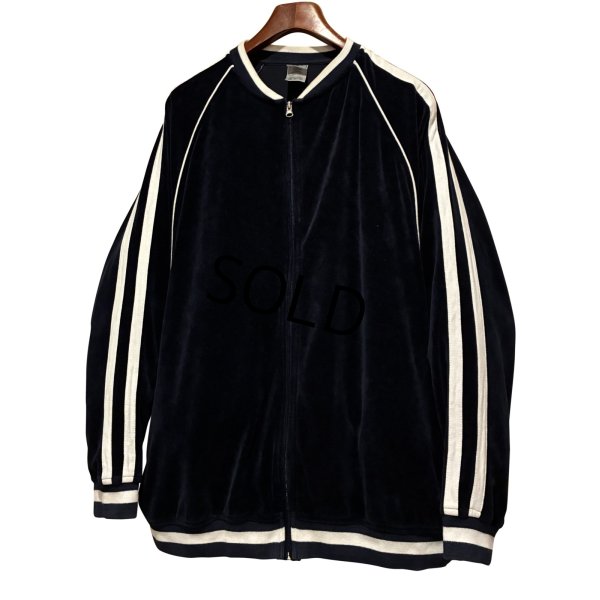 画像1: 【ビンテージ】Foot Locker 【フットロッカー】紺ｘ白ライン【ベロア地】【トラックジャージ】トラックジャケット【サイズXL】 