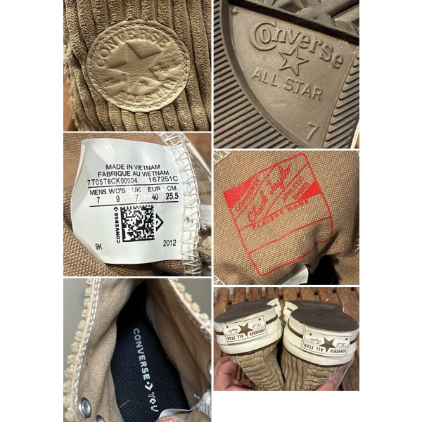 画像2: 【コンバース】CONVERSE【ALL STAR 】チャックテイラー CT70【ライトブラウン】コーデュロイ【ハイカット】【サイズ7(25.5ｃｍ)】 