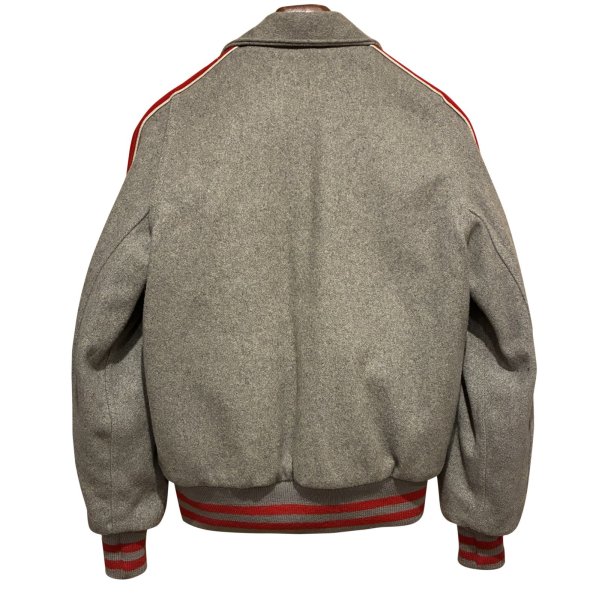 画像3: 【〜70'ｓ】【ビンテージ】【EAN TRI H.V.】グレーｘ赤【ウール】【スタジャン】【サイズL程度】 