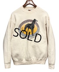 ビンテージ【FRUIT OF THE LOOM】【フルーツオブザルーム】グレイハウンド【犬】【クリーム色】【スウェット】【サイズＸＬ】 