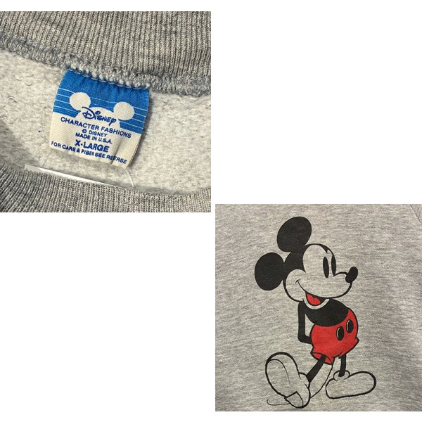 画像2: 80's〜【USA製】【ビンテージ】ウォルトディズニー【ミッキーマウス】グレー【スウェット】【サイズXL】 