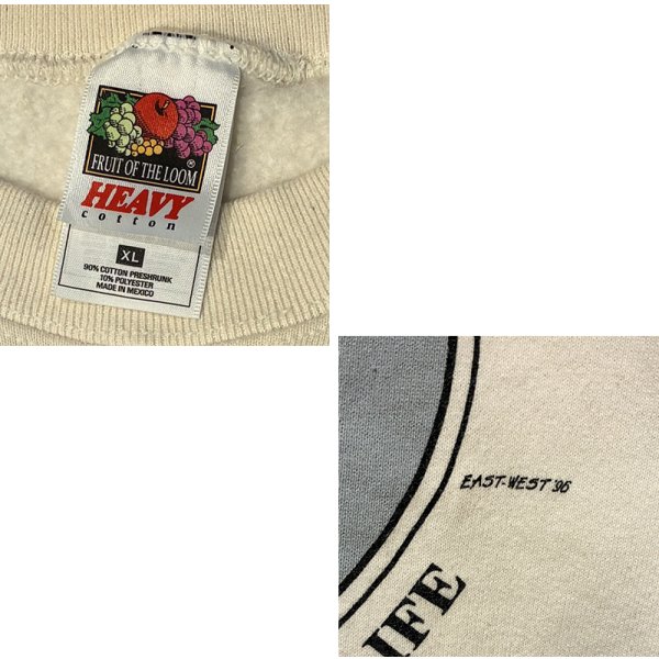 画像2: ビンテージ【FRUIT OF THE LOOM】【フルーツオブザルーム】グレイハウンド【犬】【クリーム色】【スウェット】【サイズＸＬ】 